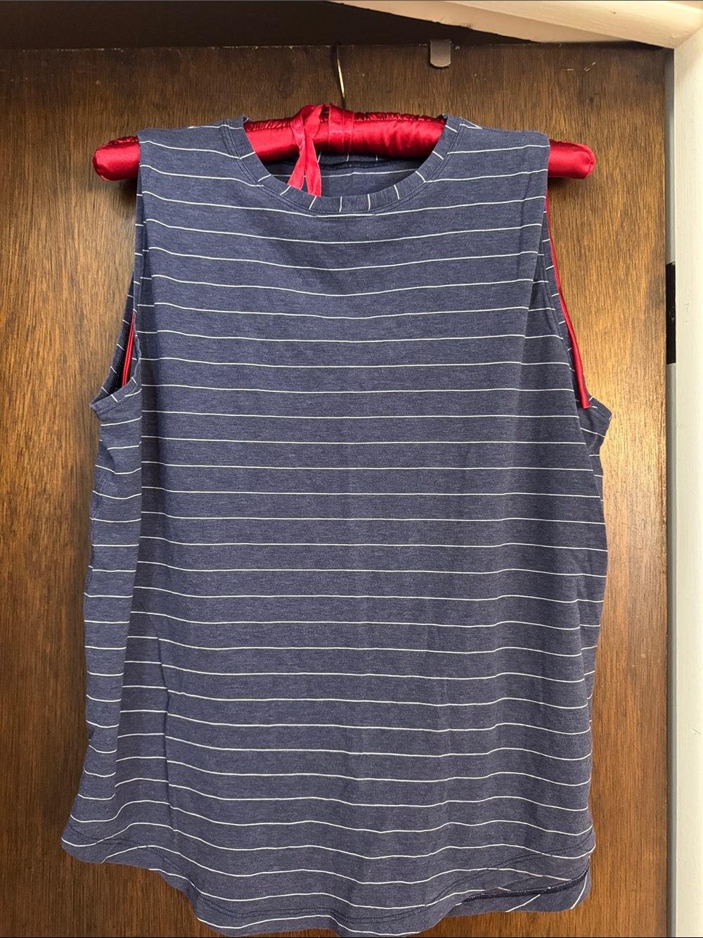 Lululemon Navy and White Striped Sleeveless Tank